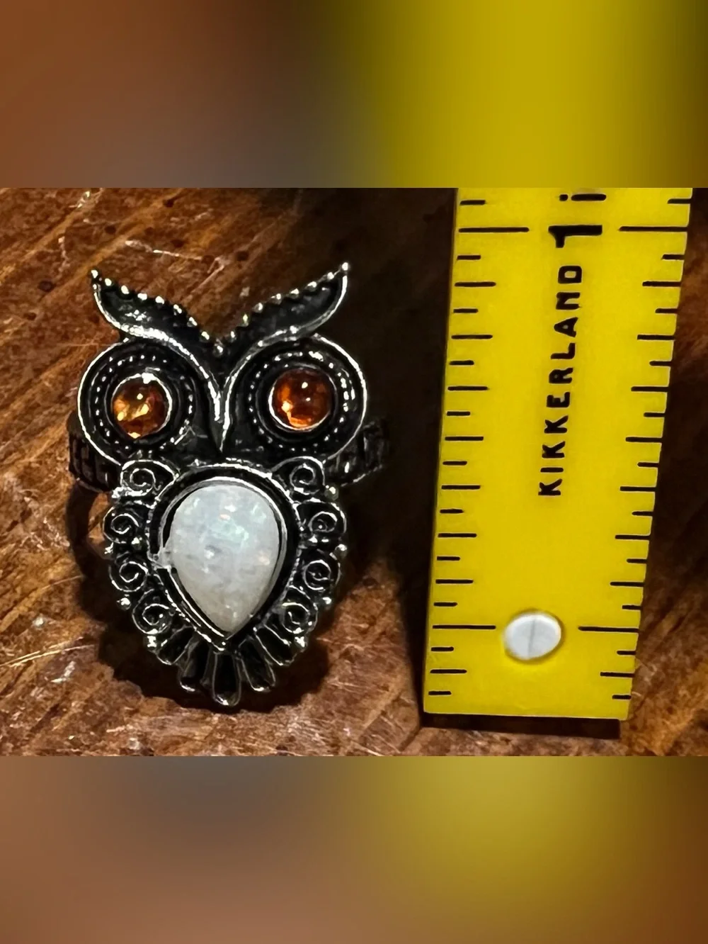 925 Silver Opal Owl Ring Boho Statement Piece